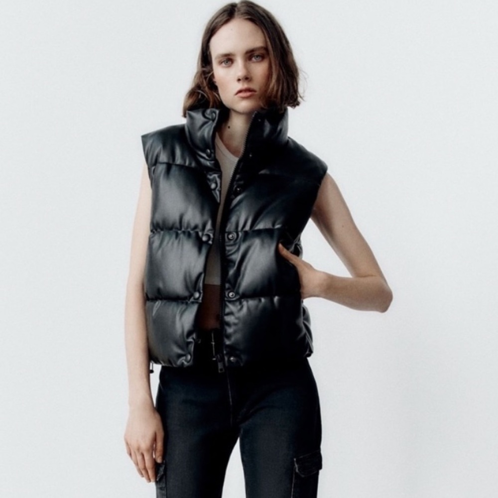 Zara faux leather vest